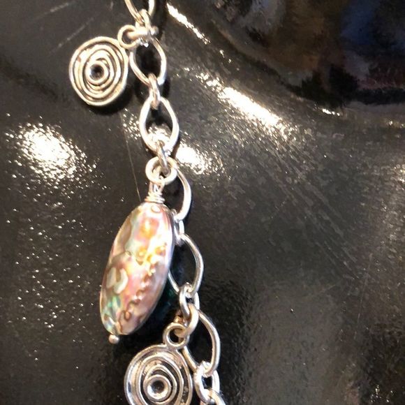 Sterling silver handmade alabaster chunky chain - Picture 6 of 12